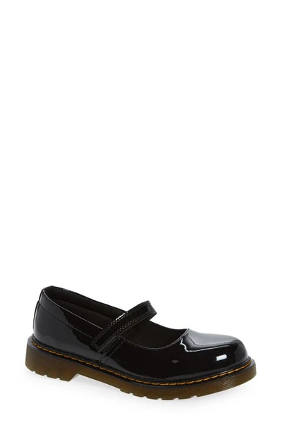 Dr. Martens' Kids' Maccy Mary Jane In Black Patent Lamper