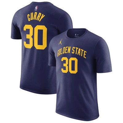 Jordan Brand Stephen Curry Navy Golden State Warriors 2022/23 Statement Edition Name & Number T-shir