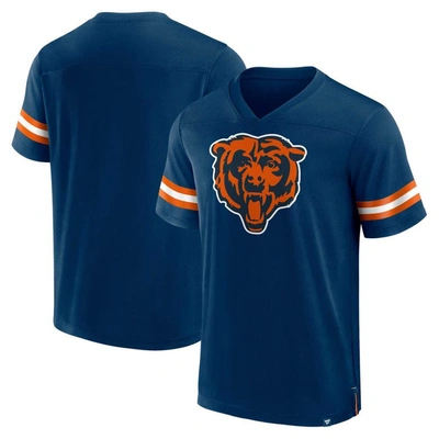 Fanatics Branded  Navy Chicago Bears Jersey Tackle V-neck T-shirt