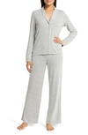 Nordstrom Brushed Hacci Pajamas In Grey Pearl Marl