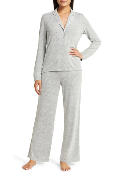 Nordstrom Brushed Hacci Pajamas In Grey Pearl Marl