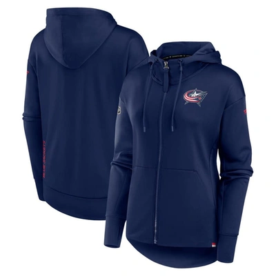 Fanatics Branded  Navy Columbus Blue Jackets Authentic Pro Scuba Full-zip Hoodie