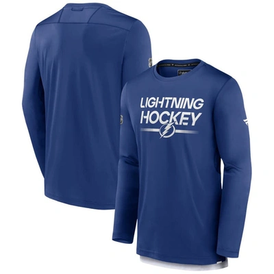 Fanatics Branded  Blue Tampa Bay Lightning Authentic Pro Long Sleeve T-shirt