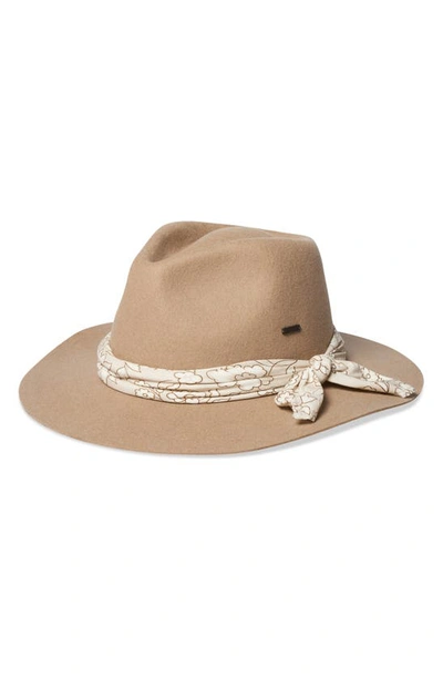 Brixton Madison Wool Felt Convertible Brim Rancher Hat In Sand/ Beige