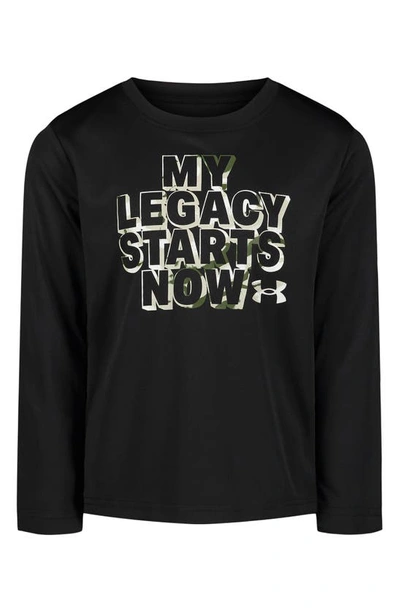 Under Armour Kids' My Legacy Starts Now Long Sleeve Performance T-shirt In Black