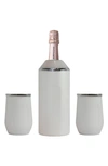 Vinglace Vinglacé Wine Bottle Chiller & Tumbler Gift Set In Stone