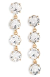 Ettika Four The Money Crystal Drop Earrings In Gold