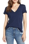 Amour Vert Joline V-neck Tee In Dark Navy