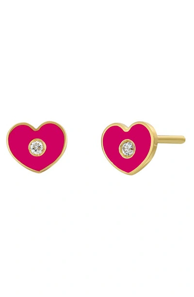 Bony Levy Icon Diamond Heart Stud Earrings In 18k Yellow Gold