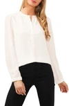Cece Button Front Blouse In White
