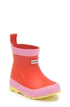 Hunter Kids' Play Waterproof Rain Boot In Red Tng/ Pink Fizz/ Zsty Yello