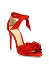 Alexandre Birman Lupita Ruffled Suede Ankle-strap Sandals In Red