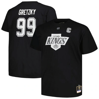 Profile Men's  Wayne Gretzky Black Los Angeles Kings Big And Tall Name And Number T-shirt