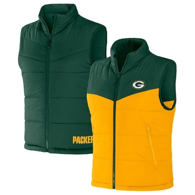 Nfl X Darius Rucker Collection By Fanatics Green Green Bay Packers Colorblocked Full-zip Vest