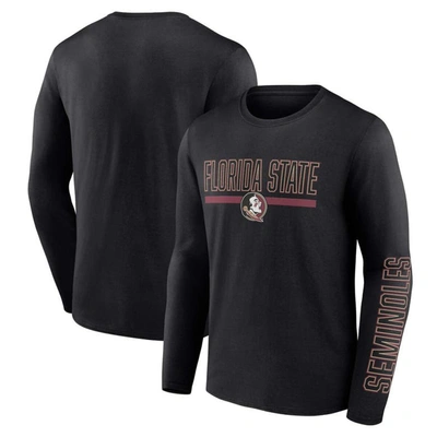 Profile Men's  Black Florida State Seminoles Big And Tall Two-hit Graphic Long Sleeve T-shirt
