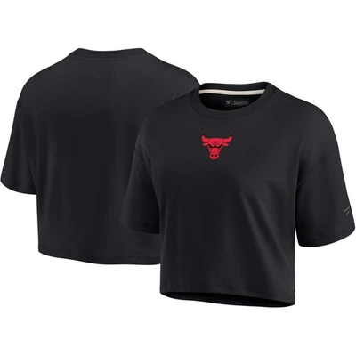 Fanatics Signature Black Chicago Bulls Super Soft Boxy Cropped T-shirt
