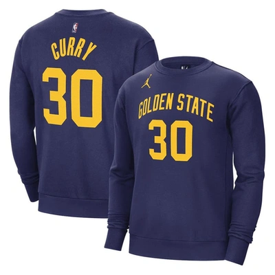 Jordan Brand Stephen Curry Navy Golden State Warriors Statement Name & Number Pullover Sweatshirt