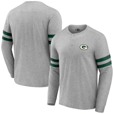 Nfl X Darius Rucker Collection By Fanatics Heather Gray Green Bay Packers Henley Long Sleeve T-shirt