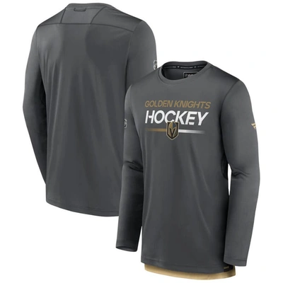 Fanatics Branded  Gray Vegas Golden Knights Authentic Pro Long Sleeve T-shirt