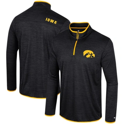 Colosseum Black Iowa Hawkeyes Wright Quarter-zip Windshirt