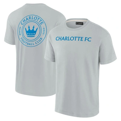 Fanatics Signature Gray Charlotte Fc Oversized Logo T-shirt