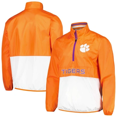 G-iii Sports By Carl Banks Orange Clemson Tigers Cornerman Half-zip Top