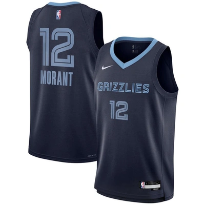 Nike Kids' Youth  Ja Morant Navy Memphis Grizzlies Swingman Jersey