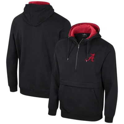 Colosseum Black Alabama Crimson Tide Half-zip Hoodie
