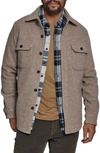 7 Diamonds Generation Brushed Flannel Button-up Shirt Jacket In Taupe
