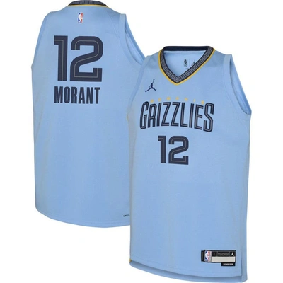 Jordan Brand Kids' Youth  Ja Morant Light Blue Memphis Grizzlies Swingman Jersey