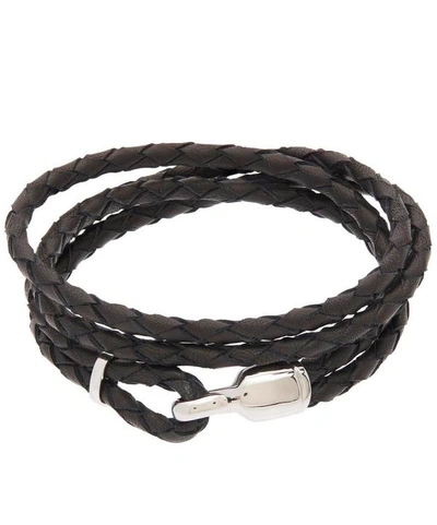 Miansai Sterling Silver Trice Double Rope Bracelet In Black