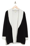 By Design Emma Open Front Cardigan In Black/ Gardenia Combo