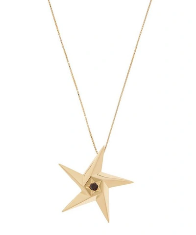 Daou Gold Day And Night Star Black Diamond Pendant Necklace