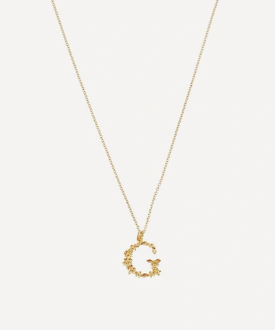 Alex Monroe Gold-plated Floral Letter G Alphabet Necklace