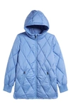 Zella Girl Kids' Quilted Jacket In Blue Cornflower