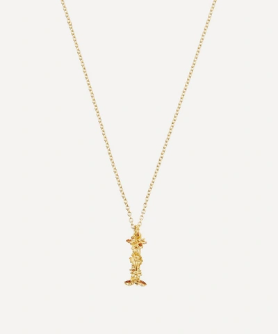 Alex Monroe Gold-plated Floral Letter I Alphabet Necklace