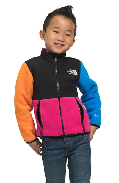 The North Face Kids' Denali Colorblock Water Repellent Fleece Jacket In Mr. Pink