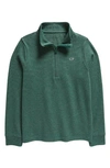 Vineyard Vines Kids' Saltwater Stripe Quarter Zip Sweatshirt In Charleston Green