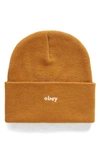 Obey Karma Beanie In Rubber Brown
