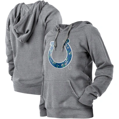 New Era Gray Indianapolis Colts Floral Raglan Pullover Hoodie