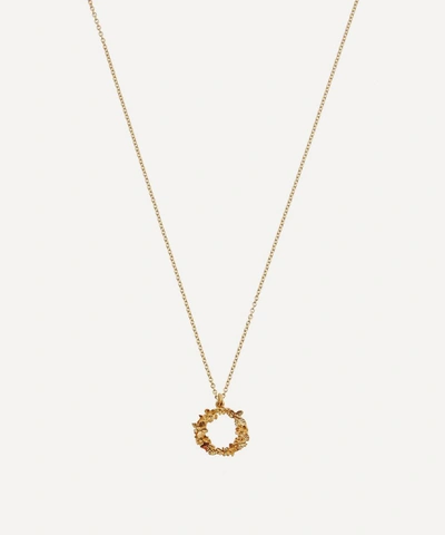 Alex Monroe Gold-plated Floral Letter O Alphabet Necklace