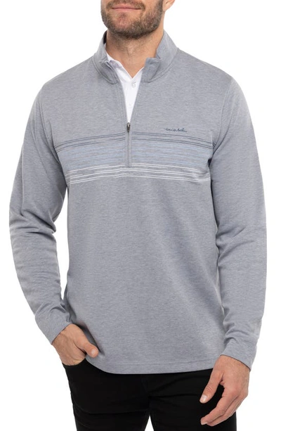 Travismathew Travel More Long Sleeve Knit Half Zip Pullover In Heather Grey