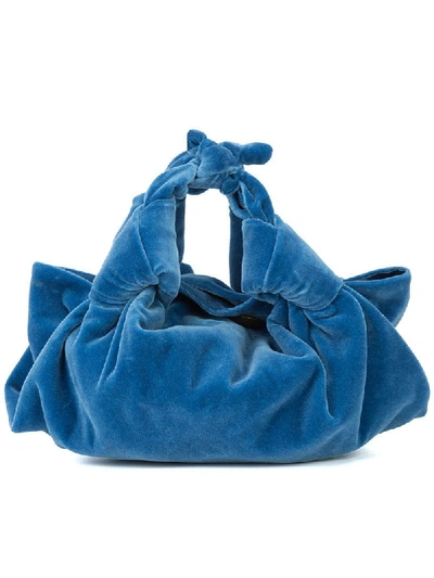 The Row Blue Ascot Velvet Small Bag