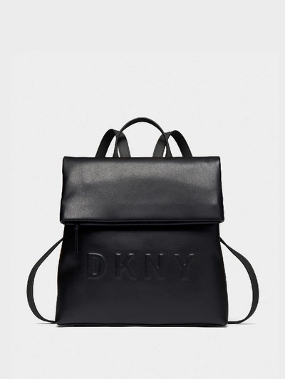 Donna Karan Tilly Debossed Logo Medium Backpack In Black
