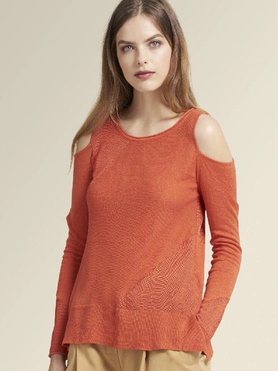 Donna Karan Women's Cold-shoulder Pullover - In Terra Cotta