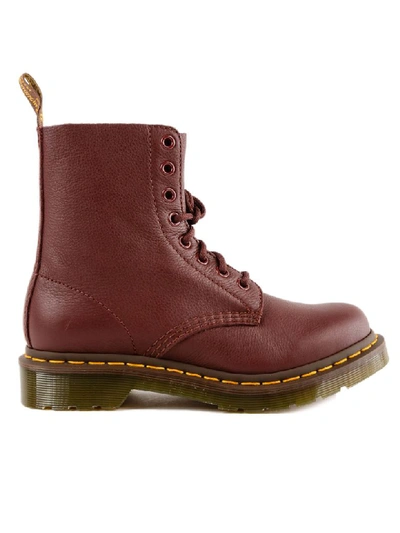 Dr. Martens' Anfibio In Leather Color Bordeaux In Cherry Red 