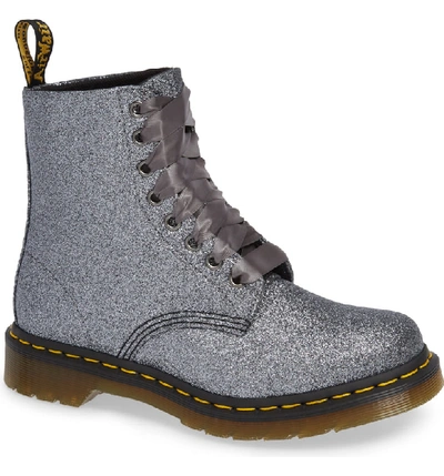 Dr. Martens' Glitter Lace-up Boots In Pewter