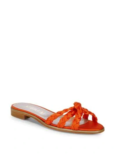 Aperlai Braided Slip-on Sandals In Orange