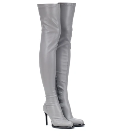 Stella Mccartney Grey Faux Leather Over-the-knee Boots