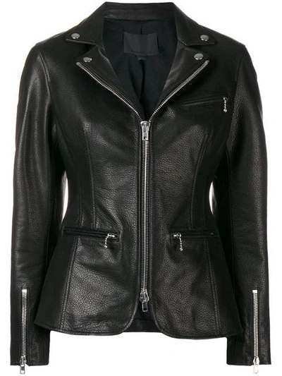 Alexander Wang Fitted Moto Blazer With Zip Detail In Black